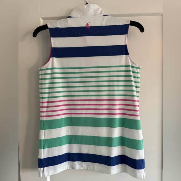 RLX Golf Striped Stretch Jersey Sleeveless Polo Shirt - Picture 2 of 3